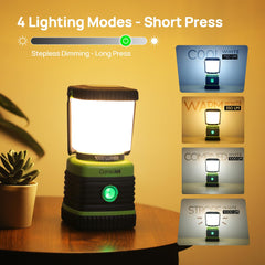 Consciot rechargeable lantern powered by 4400mAh battery for long use.