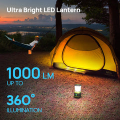 Consciot camping lantern in dimmed mode demonstrating stepless brightness control.