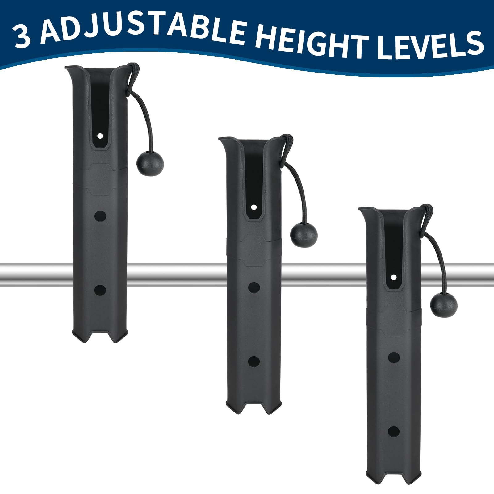 Package contents showing two rod racks, clamps, bolts and accessories