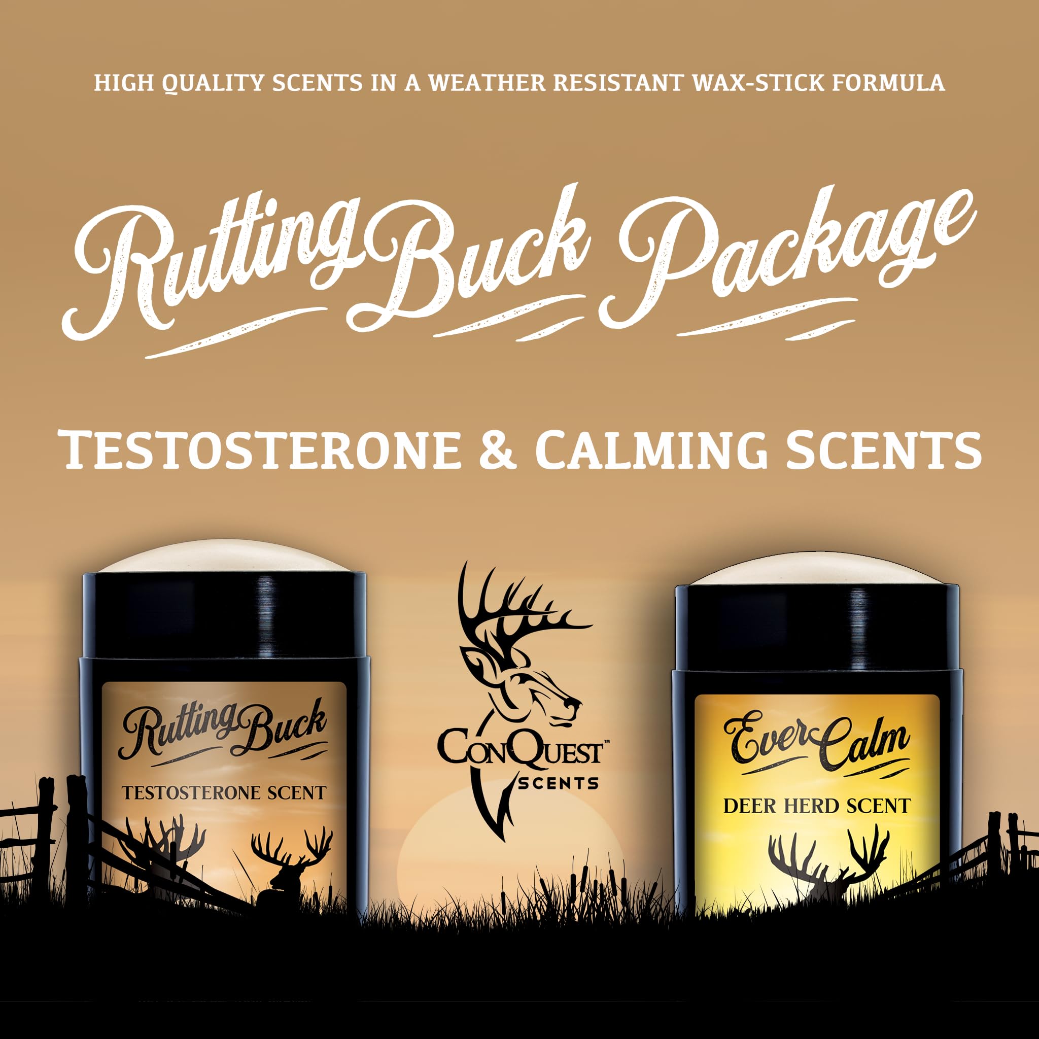 Compact, resealable packaging image for deer scent sticks