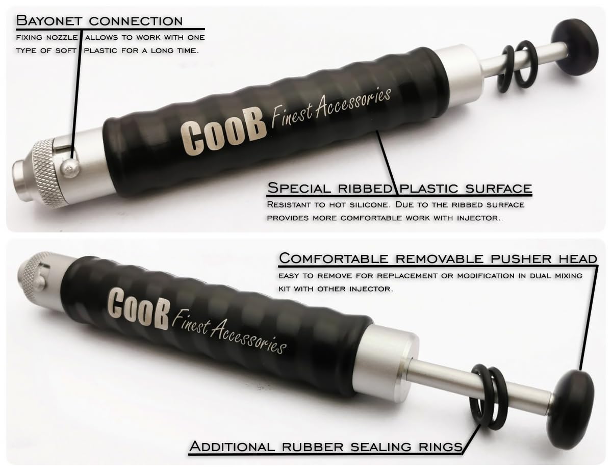 CooB aluminium injector ribbed housing provides secure grip
