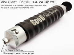 CooB injector close-up highlights two rubber seals to prevent leaks.