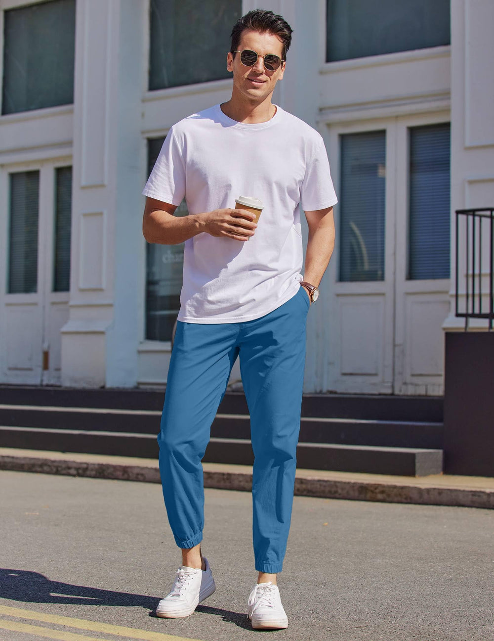 COOFANDY cargo joggers back pocket detail for secure daily storage