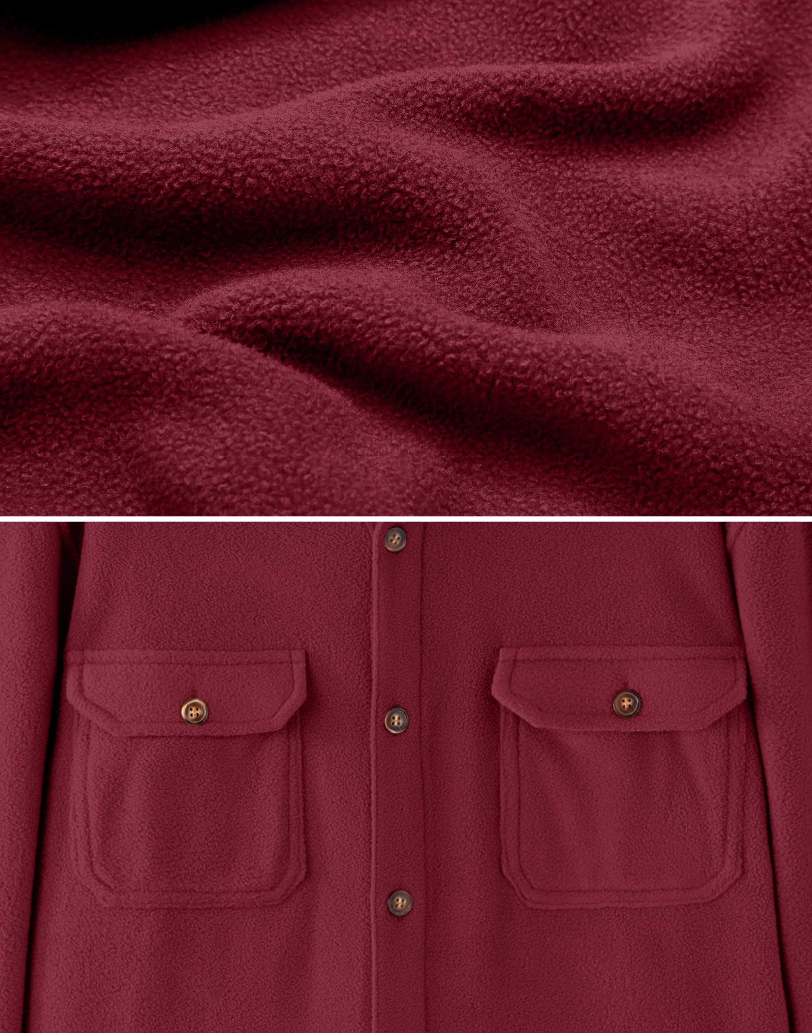 COOFANDY polar fleece shacket on-model styling for casual outfits
