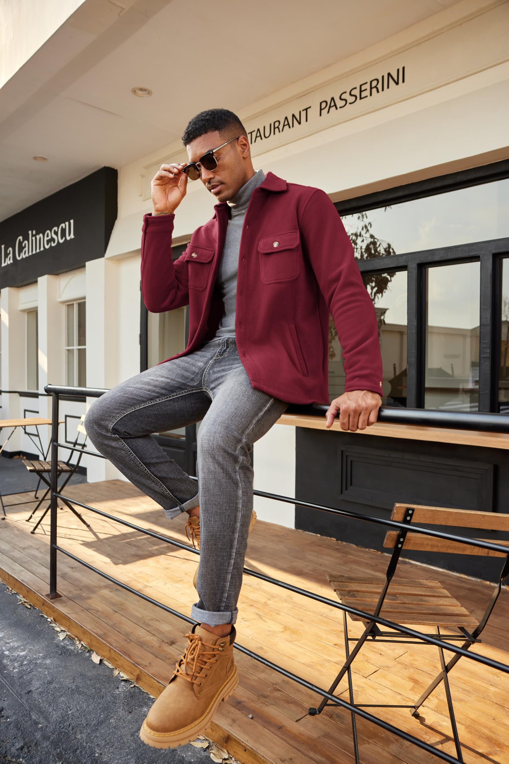 COOFANDY polar fleece shacket outdoor-ready warmth for chilly seasons