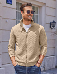 COOFANDY quilted jacket texture detail highlights breathable fabric and subtle quilted pattern