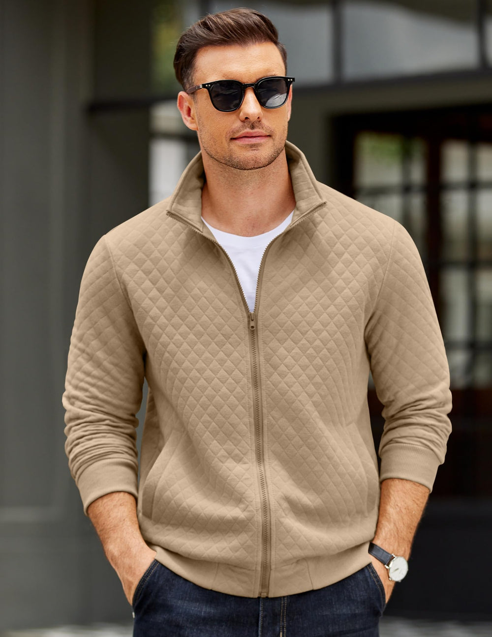 COOFANDY quilted jacket weightless-warmth conveys comfortable warmth without bulk