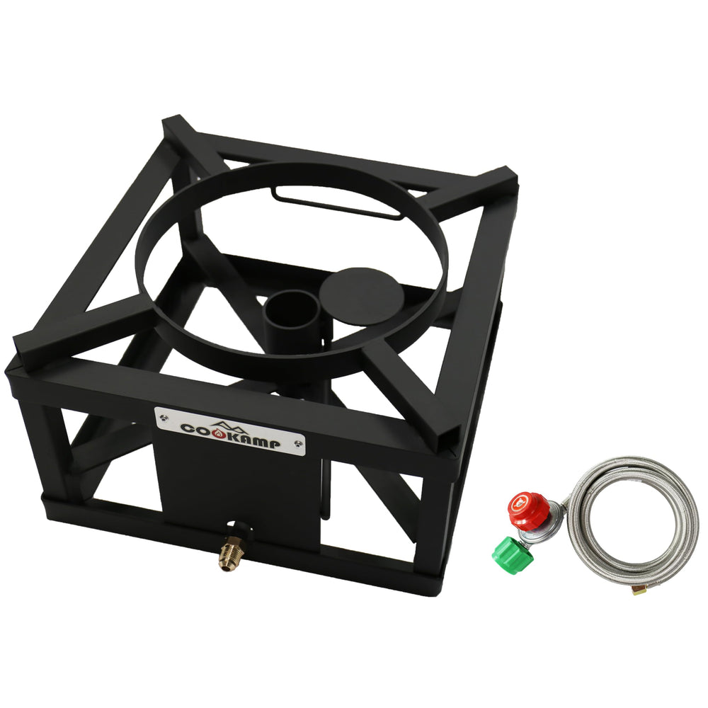 Cookamp stove easy-controls knob supports precise flame adjustments.
