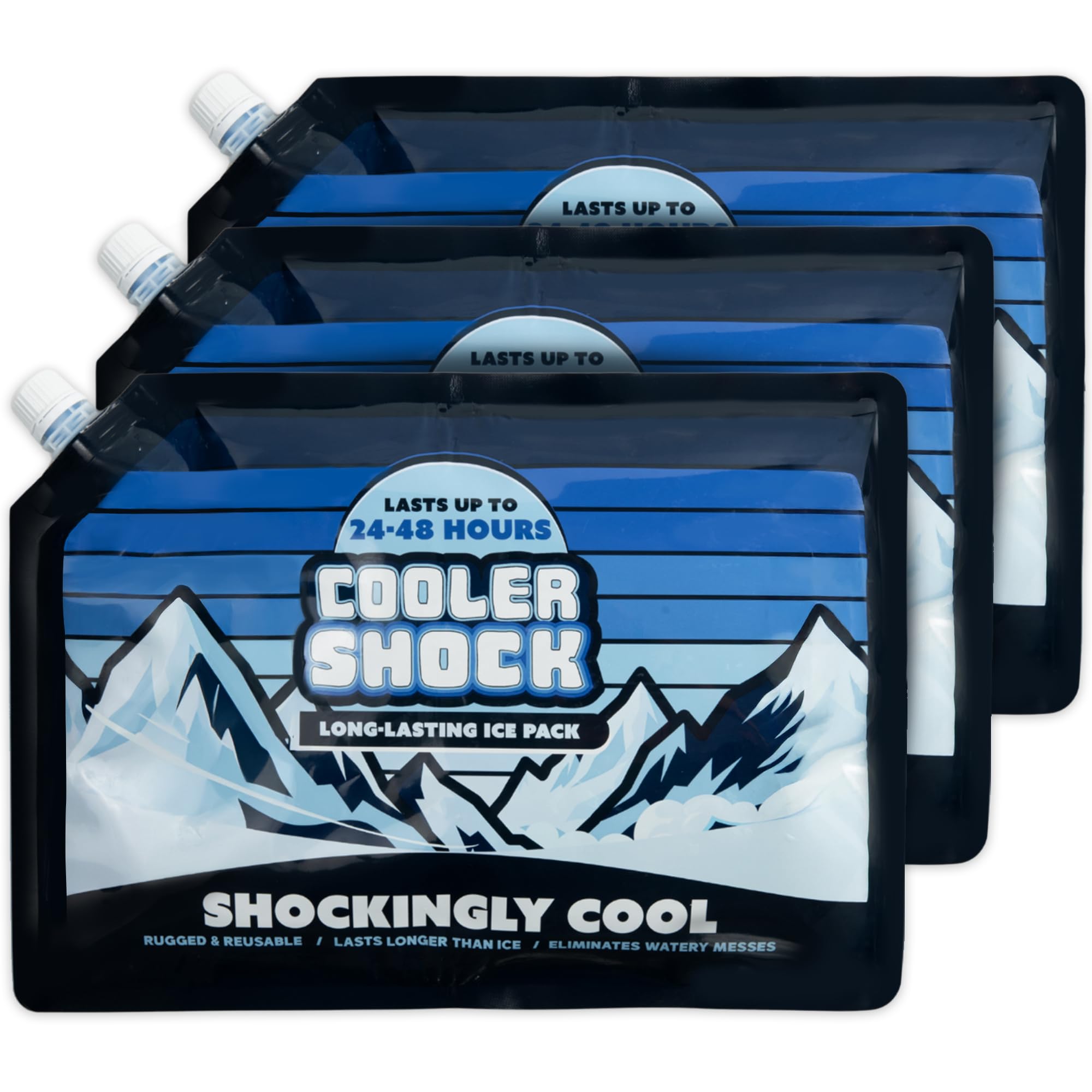 Cooler Shock 14x10 inch ice pack inside a cooler keeps foods and drinks cold