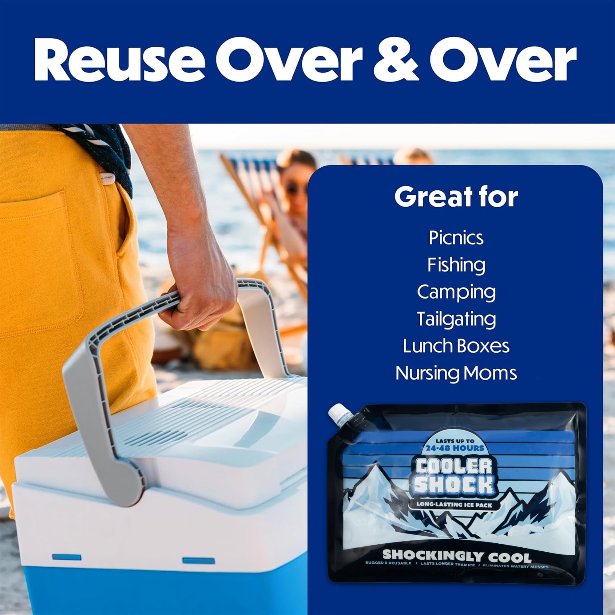 Cooler Shock ideal for camping, beach days, and road trips