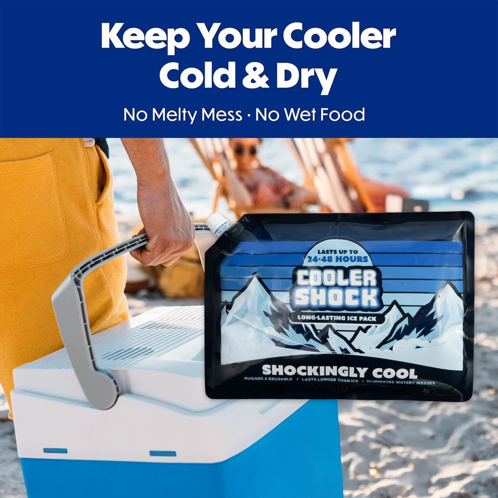 Cooler Shock keeps contents cold longer with less drink dilution