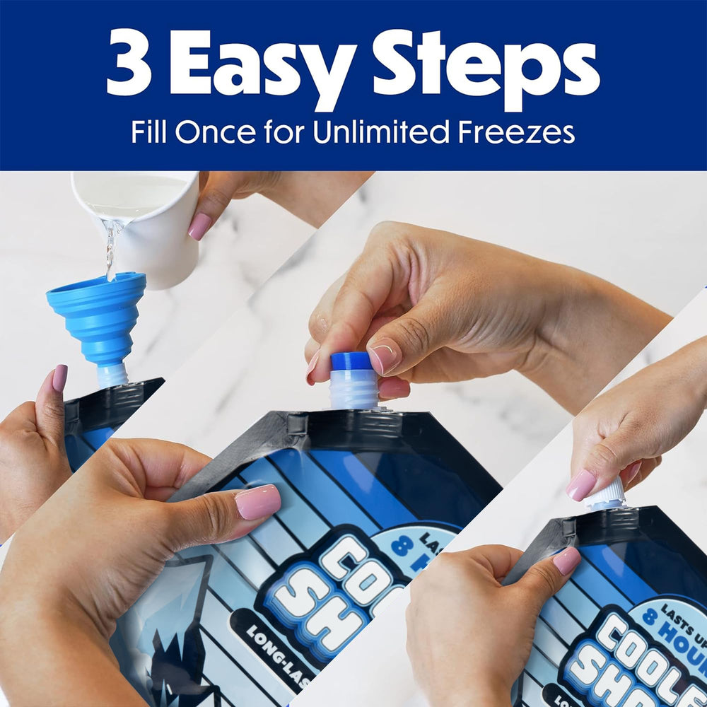 Cooler Shock reusable packs save space by replacing ice
