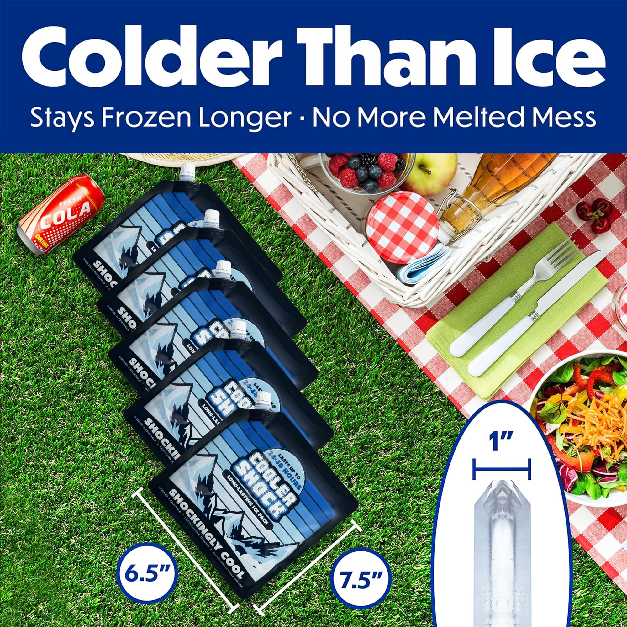 Cooler Shock 6.5x7.5 size fits lunch boxes and compact coolers.