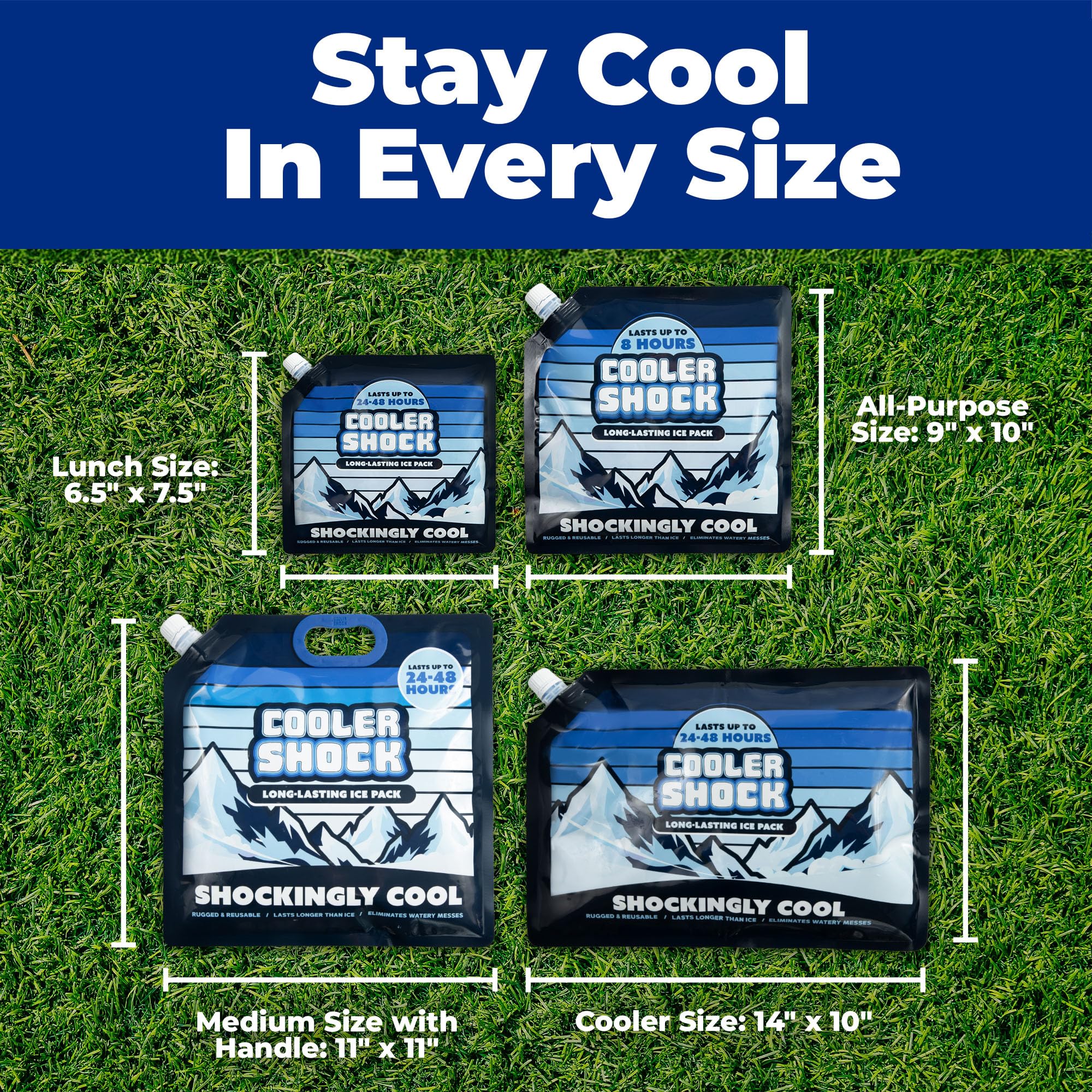Cooler Shock ice pack after freezing provides dependable cold for picnics and school meals.