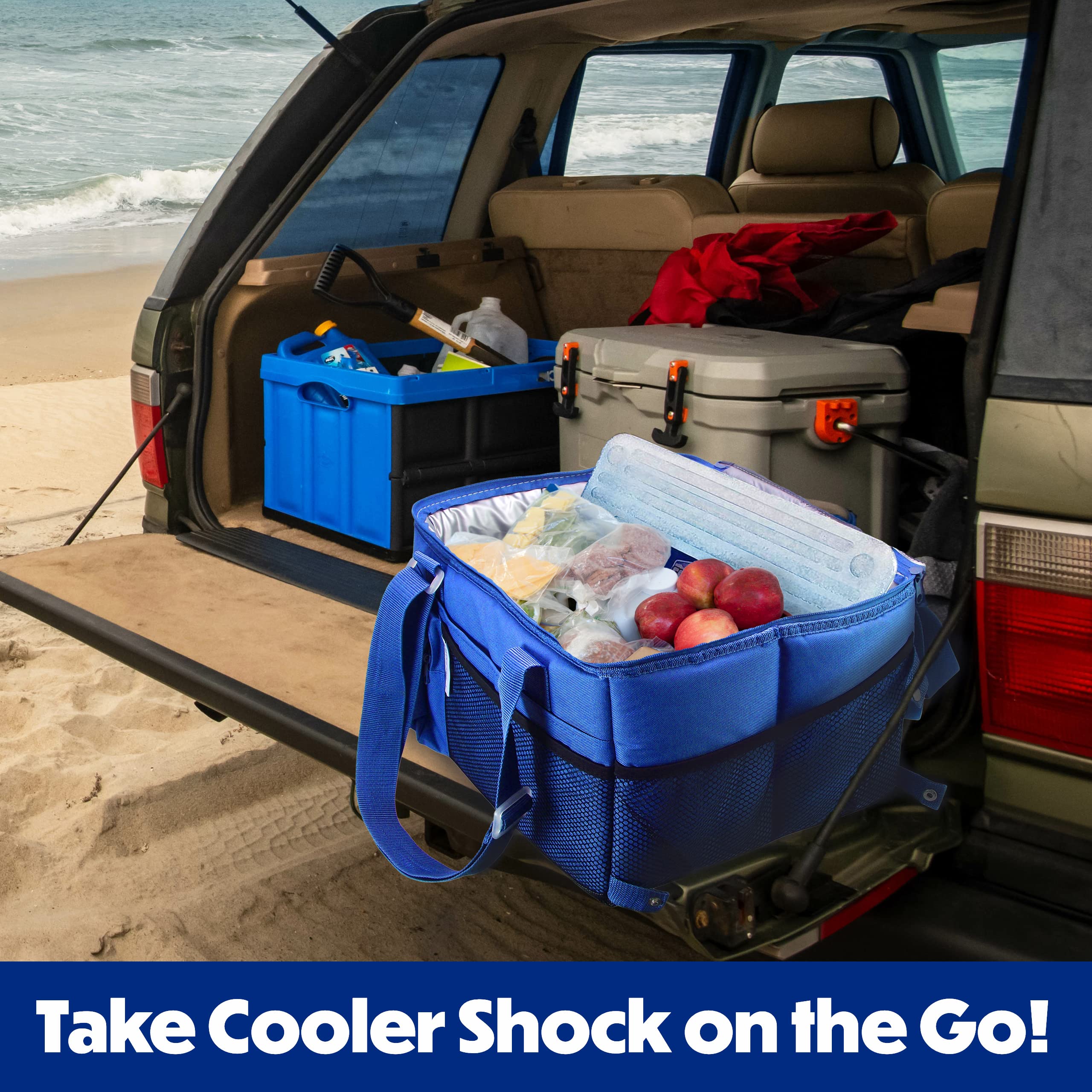 Cooler Shock ice-pack-reusable features clear casing for reuse after cooling.