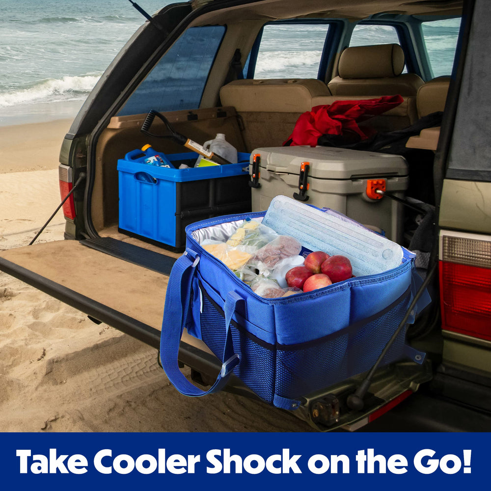 Cooler Shock ice-pack-reusable features clear casing for reuse after cooling.