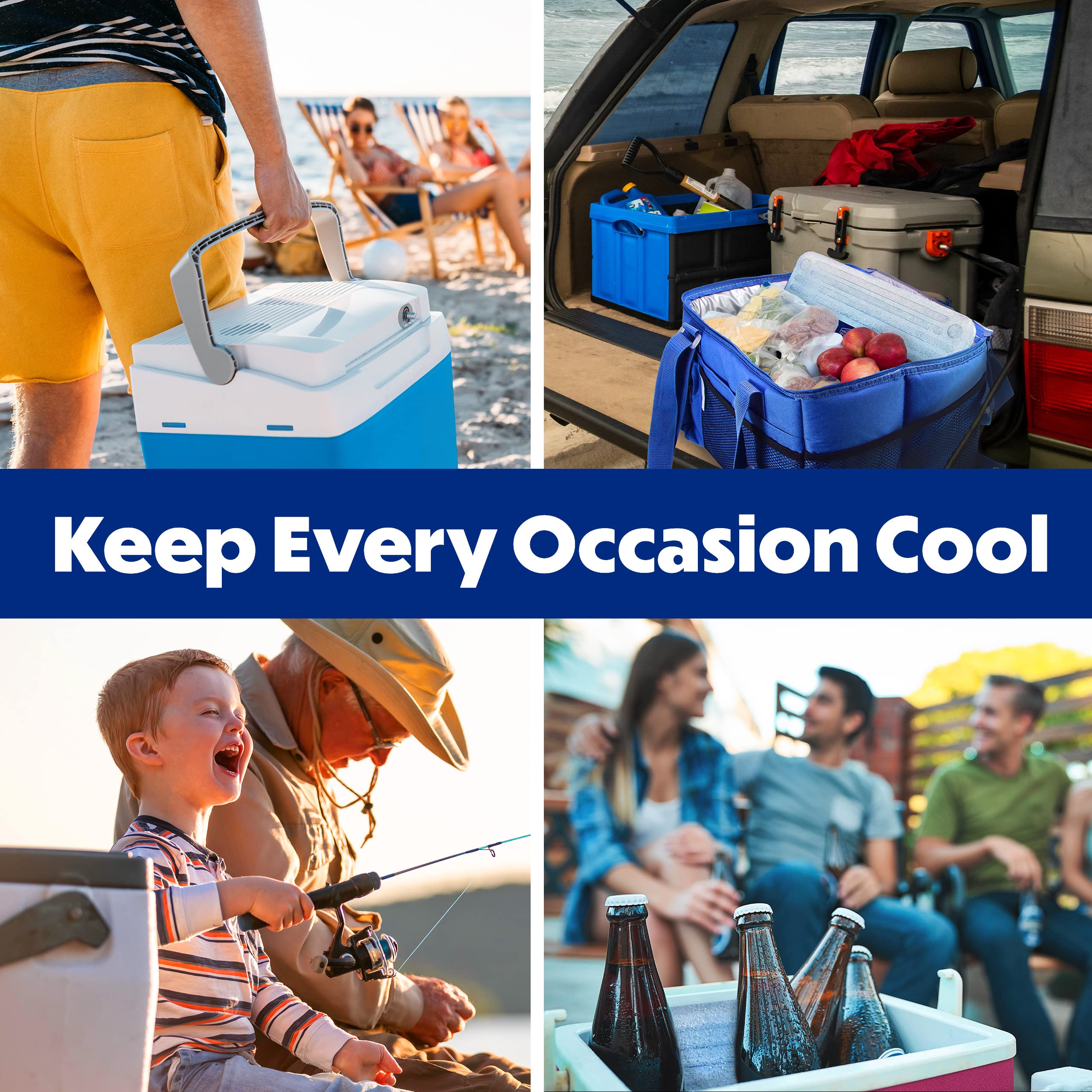 Cooler Shock ice-pack-slim-design lying flat to save space in totes.