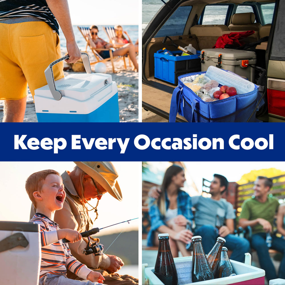 Cooler Shock ice-pack-slim-design lying flat to save space in totes.
