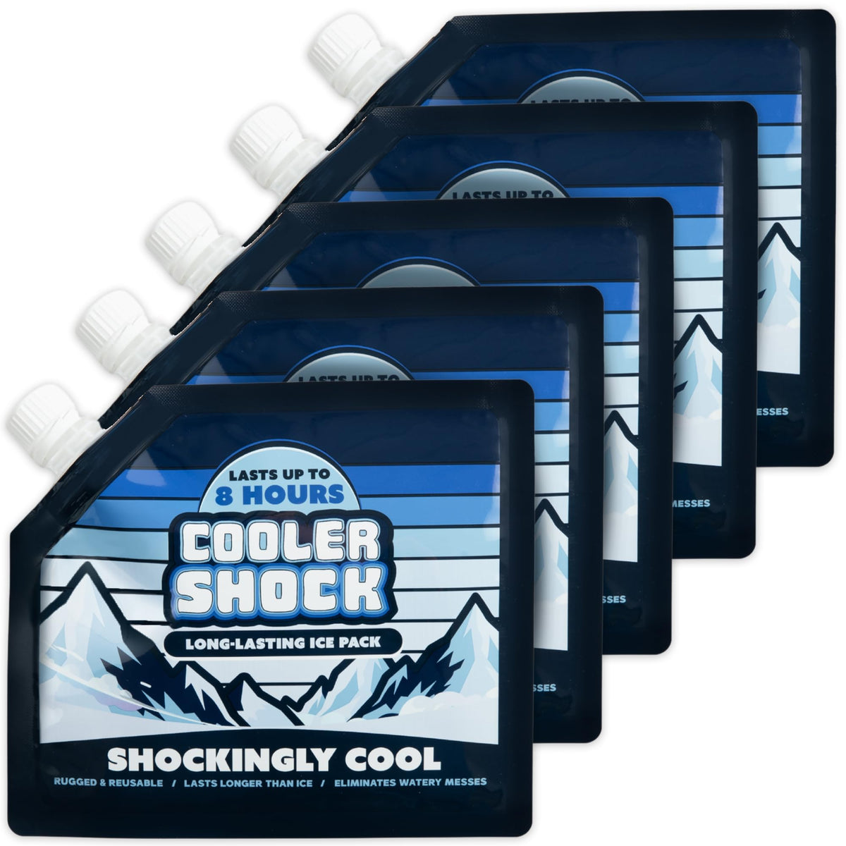 Cooler Shock ice packs ready for water fill to start long-lasting cooling for lunches.