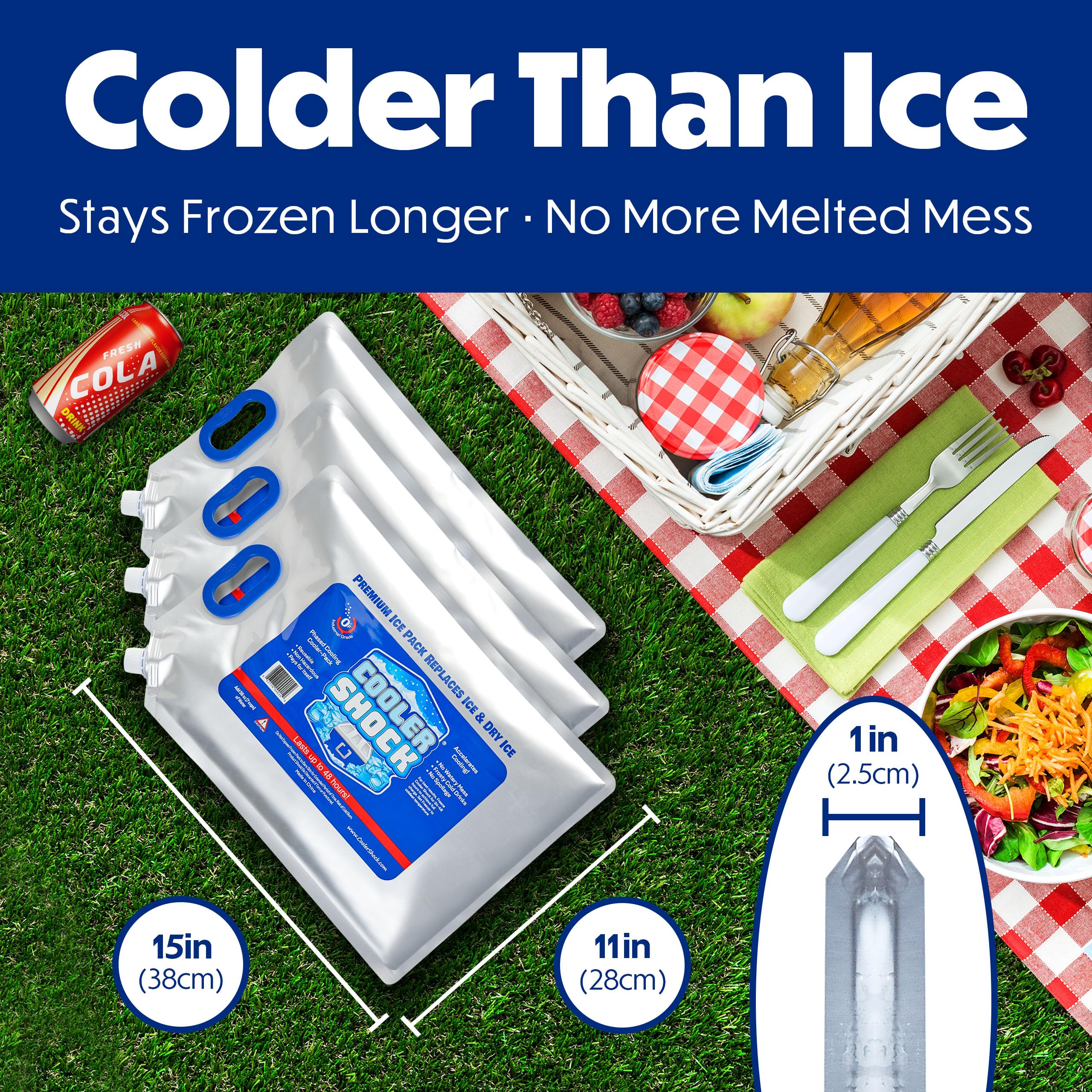 Cooler Shock nylon-reinforced pack highlights rugged durability for outdoors.