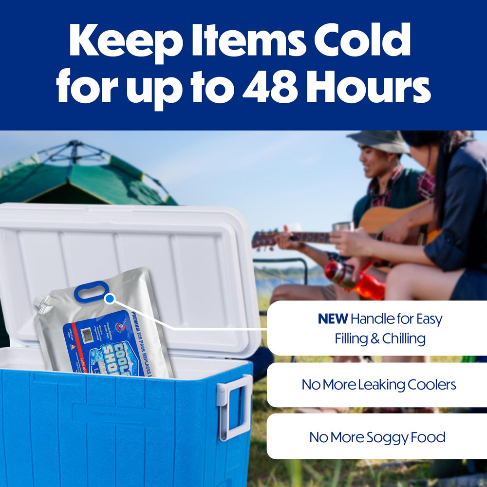 Cooler Shock nylon-reinforced pack highlights rugged durability for outdoors.