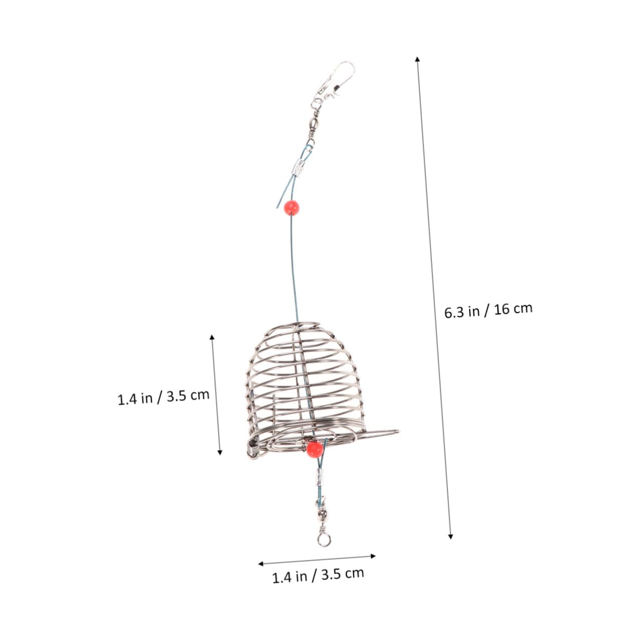 COOLHIYA 6 cm bait cage, heavy-duty stainless steel for crustaceans.