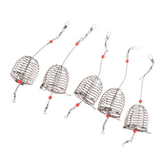 COOLHIYA bait cage with spring lid in close-up for easy bait release.
