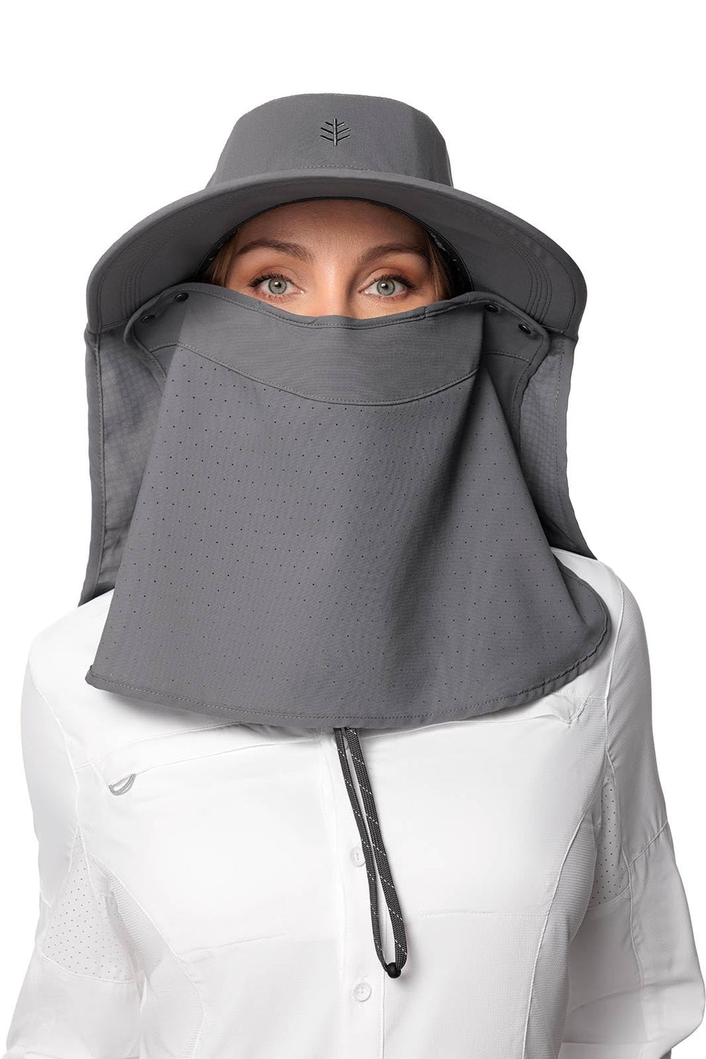 Coolibar Mesh back panel boosts airflow on warm days.