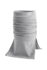 Coolibar Sun Neck Gaiter Key West Grey Heather front view shows breathable knit fabric for all-day comfort.