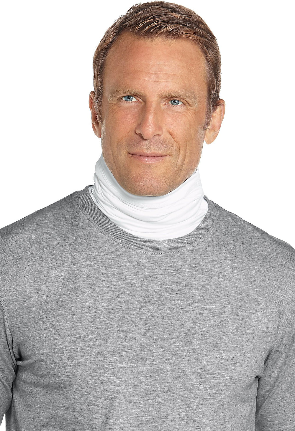 Coolibar Sun Neck Gaiter Key West White care-wash friendly fabric for outdoor wear