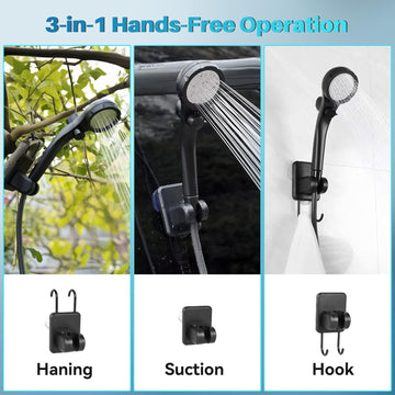 COOLIGO 3-in-1 mounting demonstrates versatile setup for car, tree, or tent