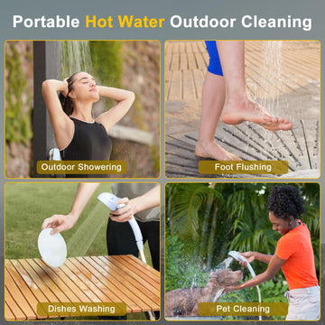 COOLIGO handheld showerhead with flow control for customized outdoor rinse