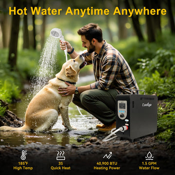 COOLIGO rapid heating delivers hot water in seconds at the campsite