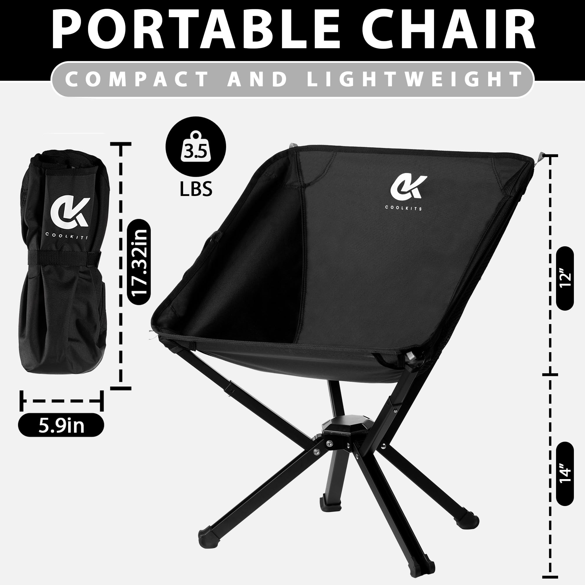 Coolkits Coolklick camping chair in use at a sunny campsite for relaxed seating.