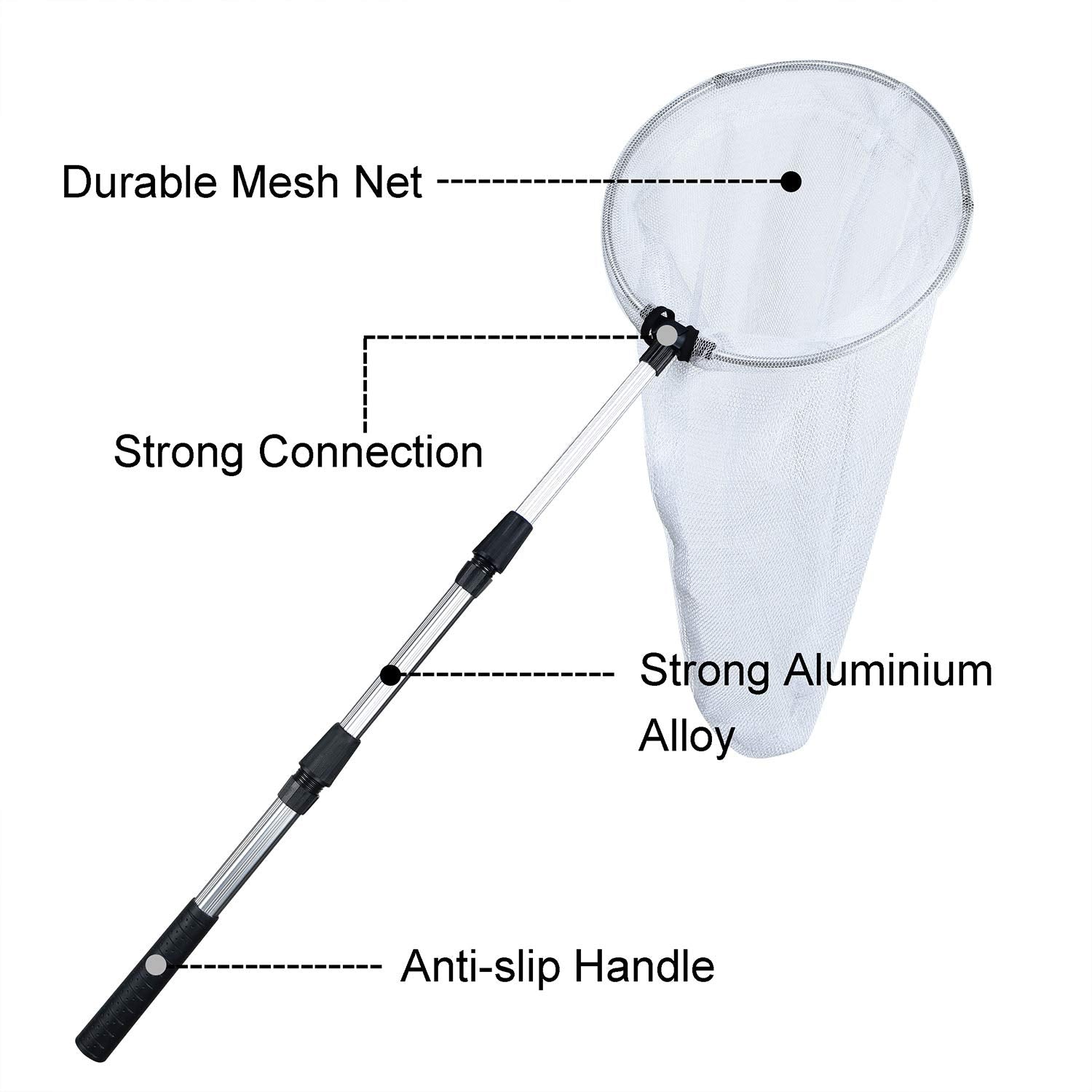 Fully assembled butterfly net ready for outdoor use