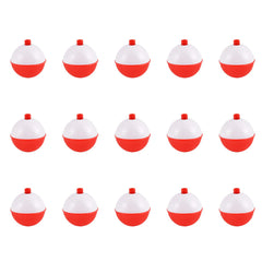 Coopay red and white snap-on fishing bobbers 1.5 inch - 15pcs
