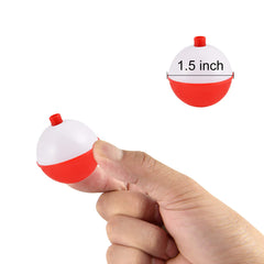 Snap-on red/white round fishing floats 1.5 inch