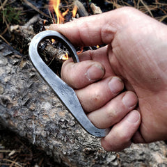 Coopers Bay forged high-carbon steel close-up highlights durability for reliable spark generation.