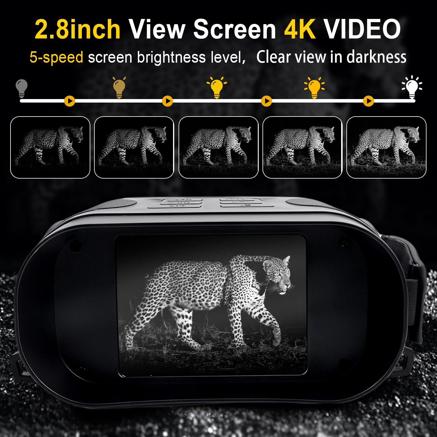 COOVIE Night Vision Goggles with 2.8-inch screen for easy viewing