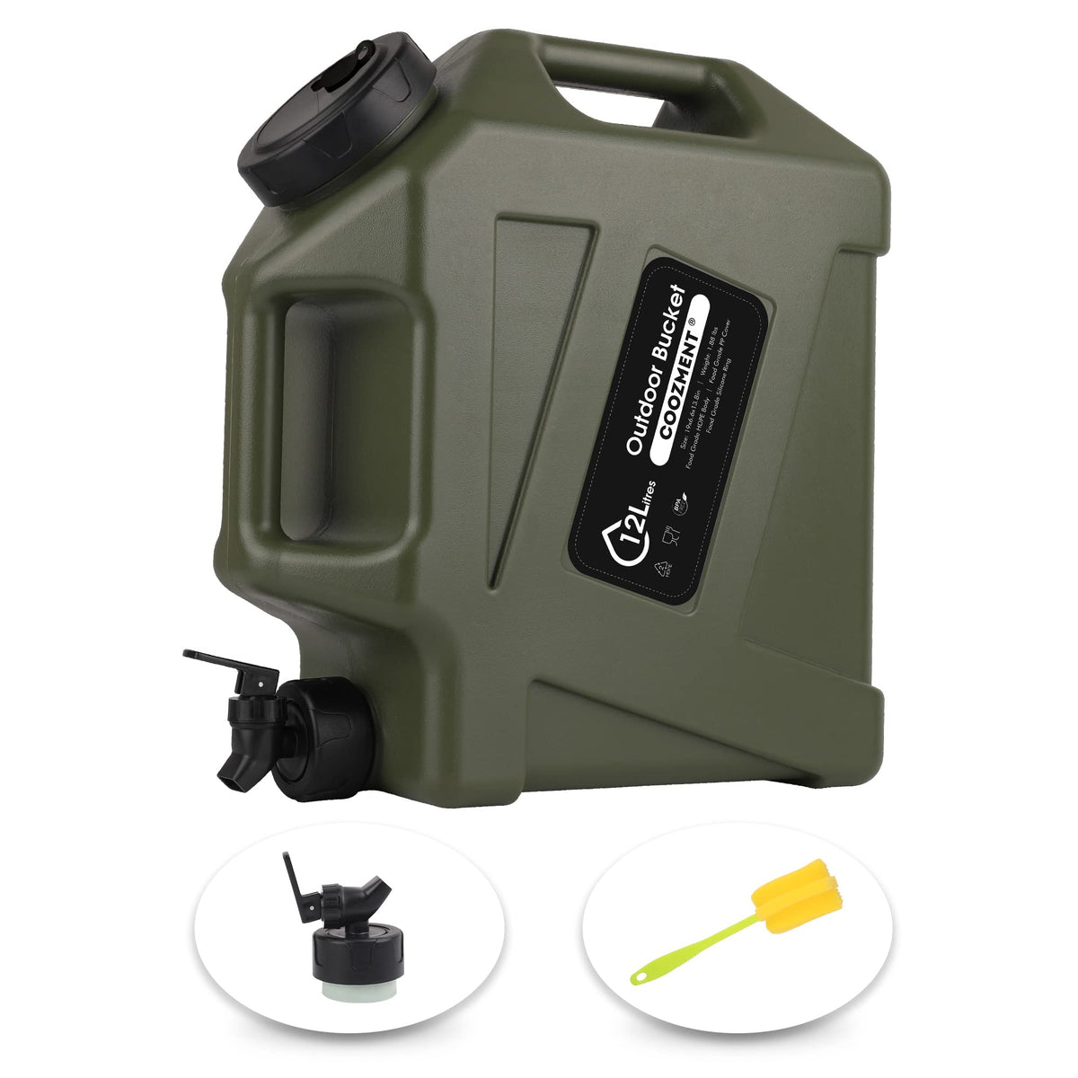 COOZMENT 12L water jug with spigot for easy camping hydration