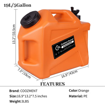 COOZMENT orange water tank used for emergency storage and family use.