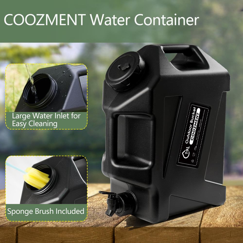 COOZMENT in camping setup shows versatile water storage at hand.