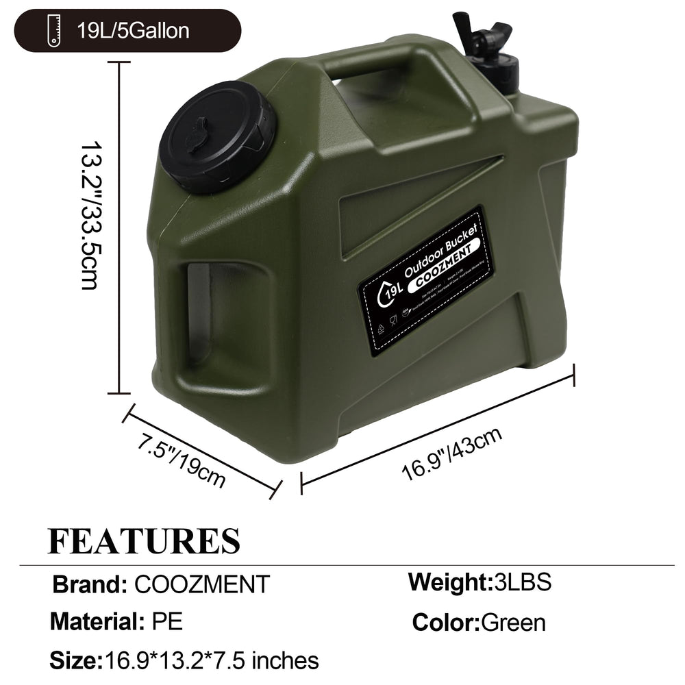 COOZMENT water container with cleaning brush for easy maintenance