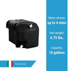 CoPar 10 gallon water tank front view for efficient rinsing