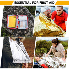 Copkim emergency blanket folded compact 4x5 inches fits in bags and cars