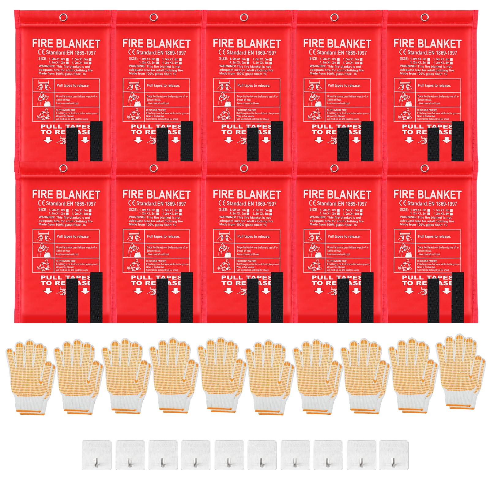 Copkim emergency fire blanket 10-pack ready for quick access during small kitchen fires