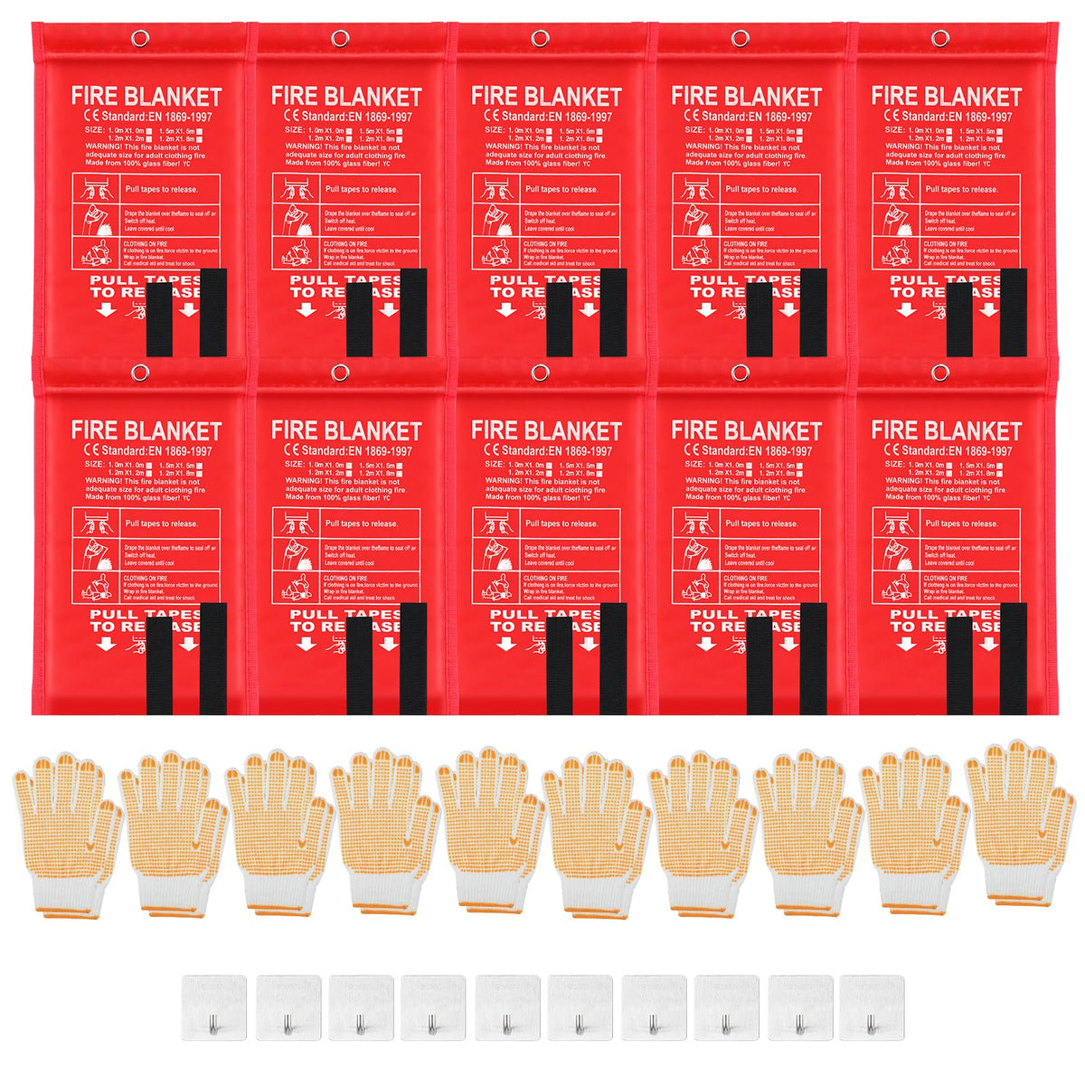Copkim emergency fire blanket 10-pack ready for quick access during small kitchen fires