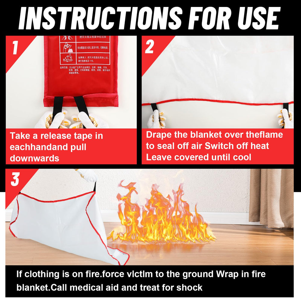 Copkim fire blanket in kitchen use demonstrates rapid flame suppression