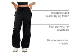 COPYLEAF cargo pants adjustable waist and hem for a custom fit.