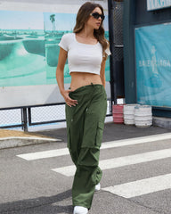 COPYLEAF cargo pants back view highlighting wide leg silhouette and baggy street-ready look